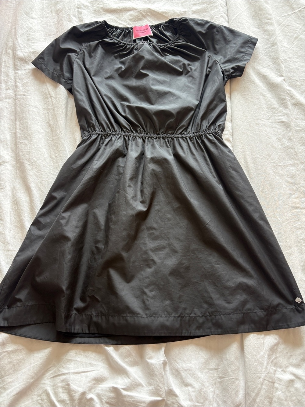 Kate Spade Black Short-Sleeve Elastic-Waist Dress